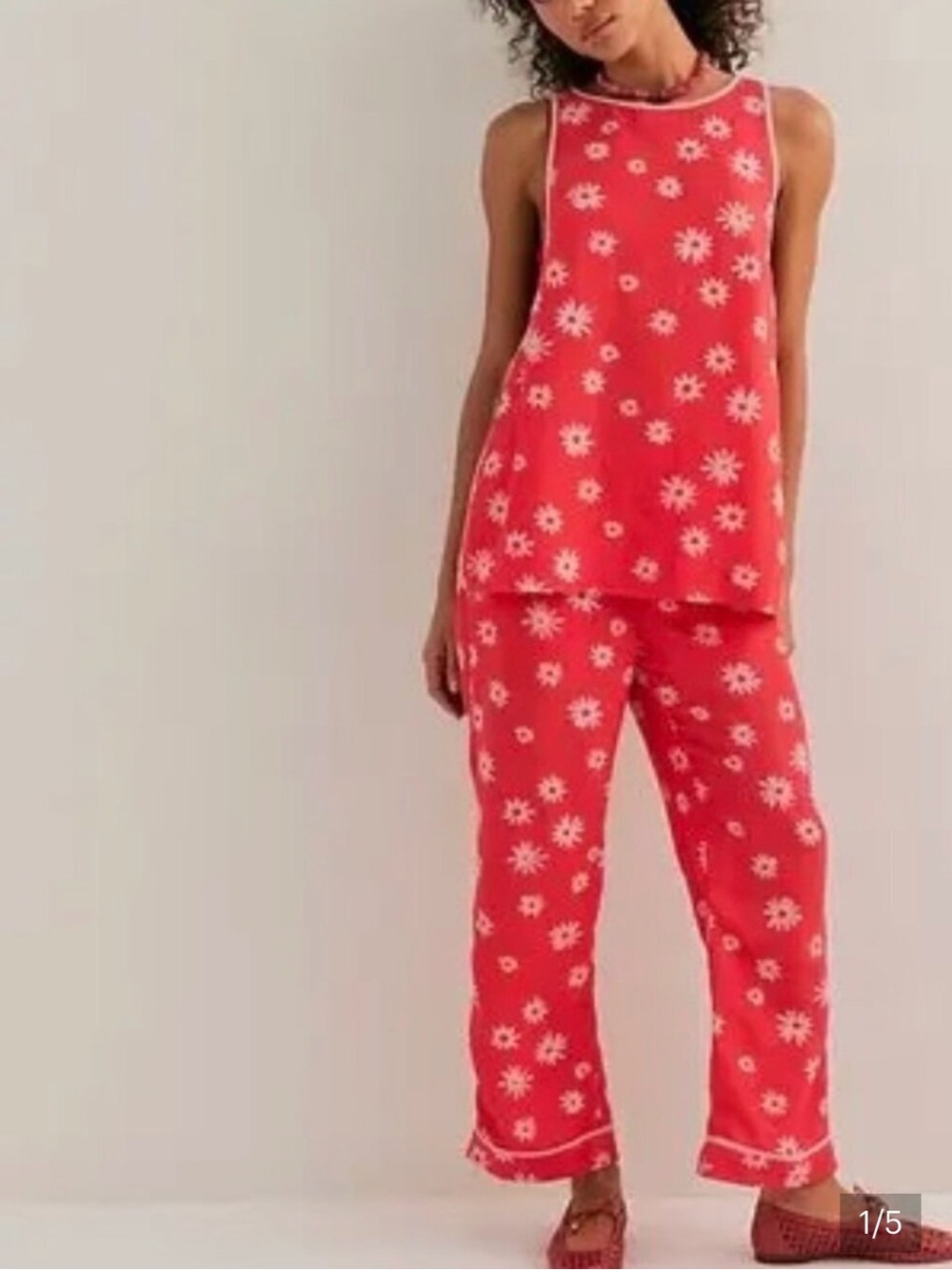 Free People Charlie Set in Poppy Combo Size 0 NWT